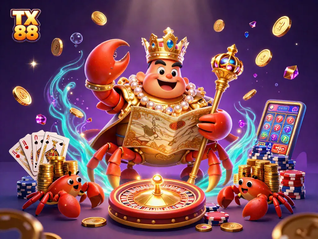 Experience thrilling gameplay at TX 88 with our golden crab emperor and exciting casino elements!