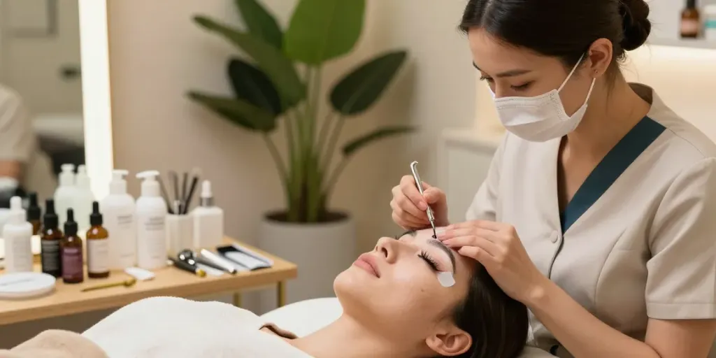 Lash Lift Colchester treatment in a tranquil beauty salon.