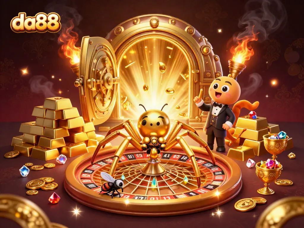 Engage with da88's thrilling golden roulette web and gaming excitement in vibrant 3D artistry.