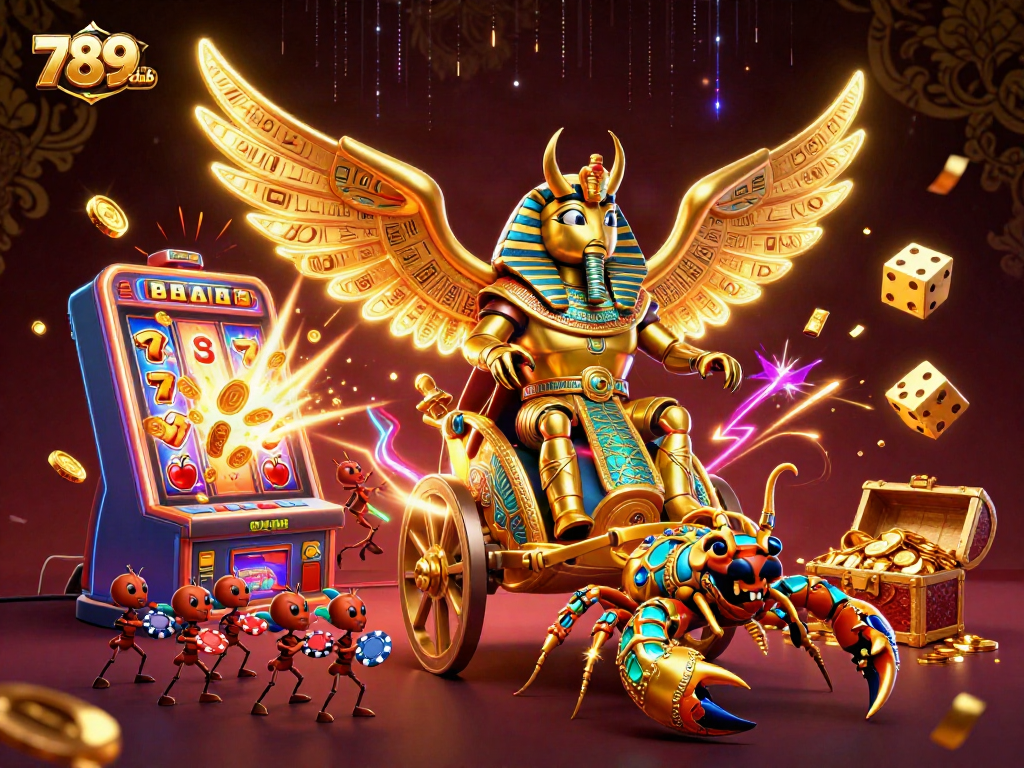 Experience the thrill of 789club with a vibrant casino-themed 3D illustration packed with winning symbols and action.