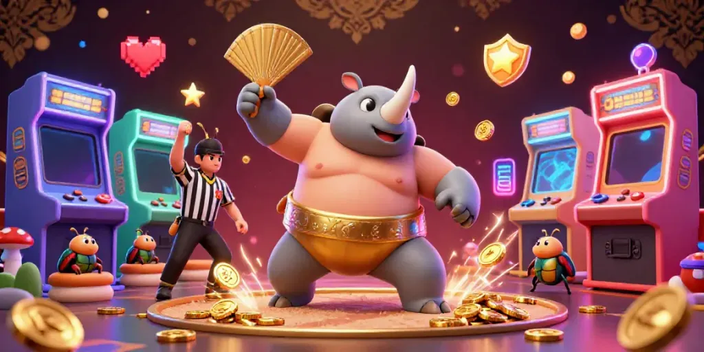 Experience the thrill of sports betting with XOILAC, showcasing dynamic characters and casino elements in a vibrant illustration.