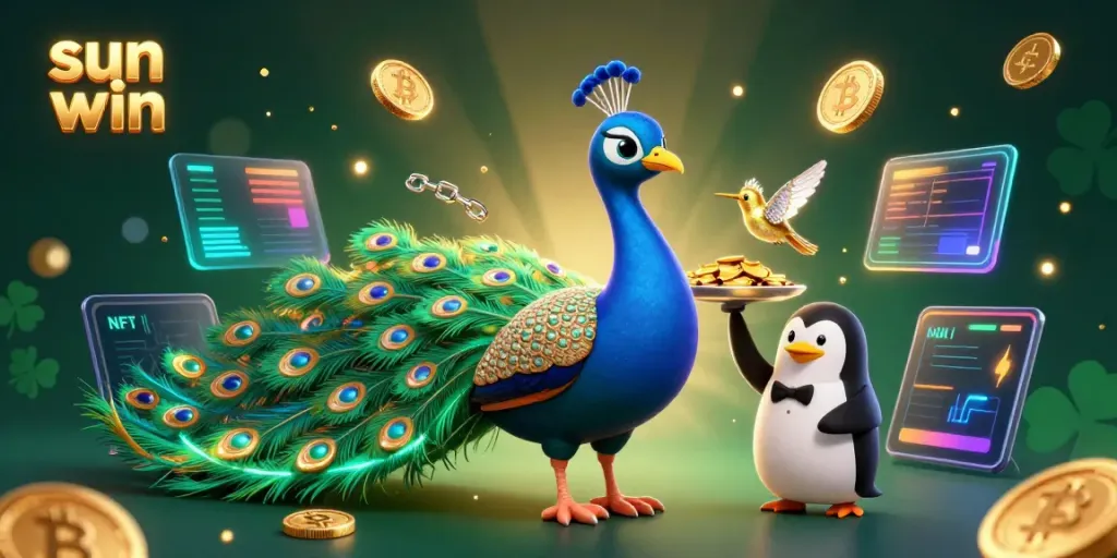 Experience thrilling casino action with sun win's vibrant characters and sparkling elements in this engaging scene.
