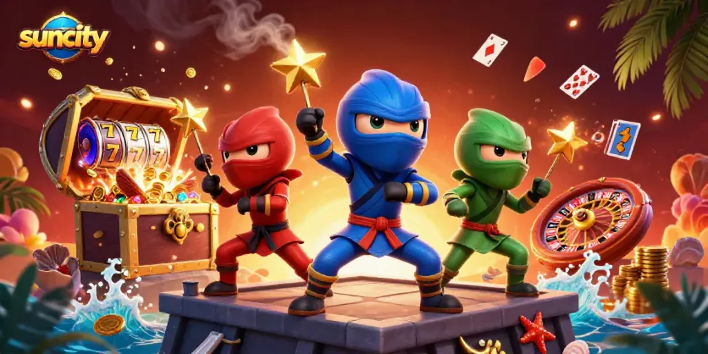 Score big with Suncity’s thrilling casino experience featuring vibrant chameleon ninjas!