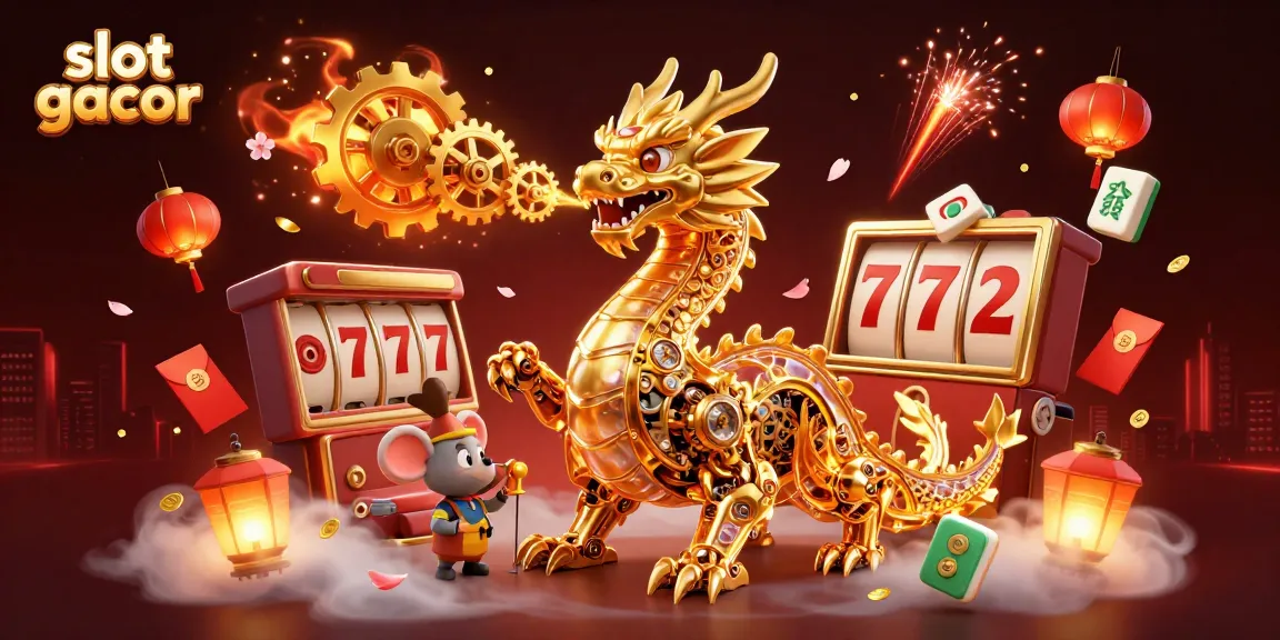 Experience thrilling gameplay with slot gacor featuring a golden dragon and vibrant casino elements throughout.