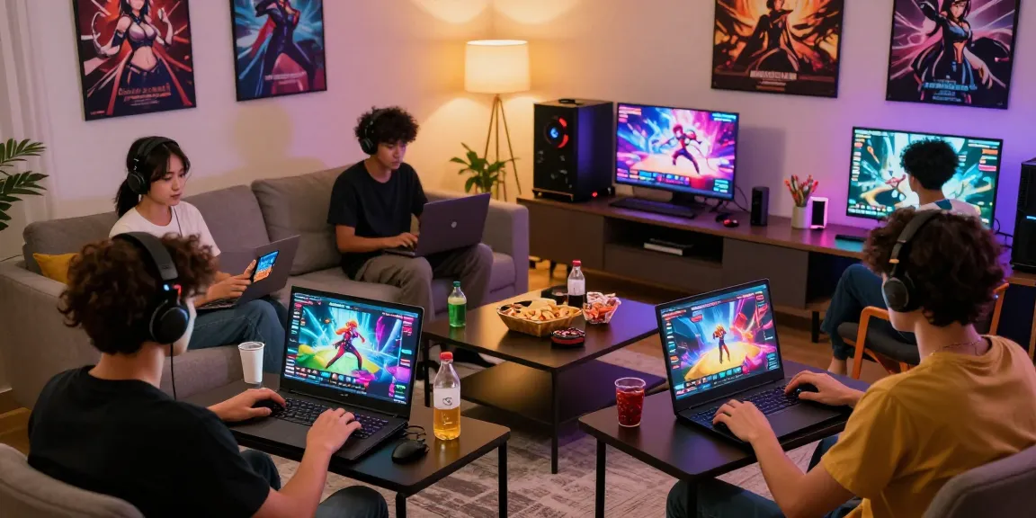 Engaged players enjoying hentai games html in a cozy living room, showcasing vibrant graphics and dynamic gameplay.