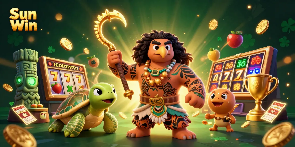 Play exciting slot games with Sun Win in this vibrant, dynamic casino illustration