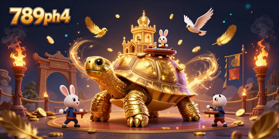 Win big at 789ph4 with a fun-filled casino adventure featuring a golden tortoise and a rabbit dealer.