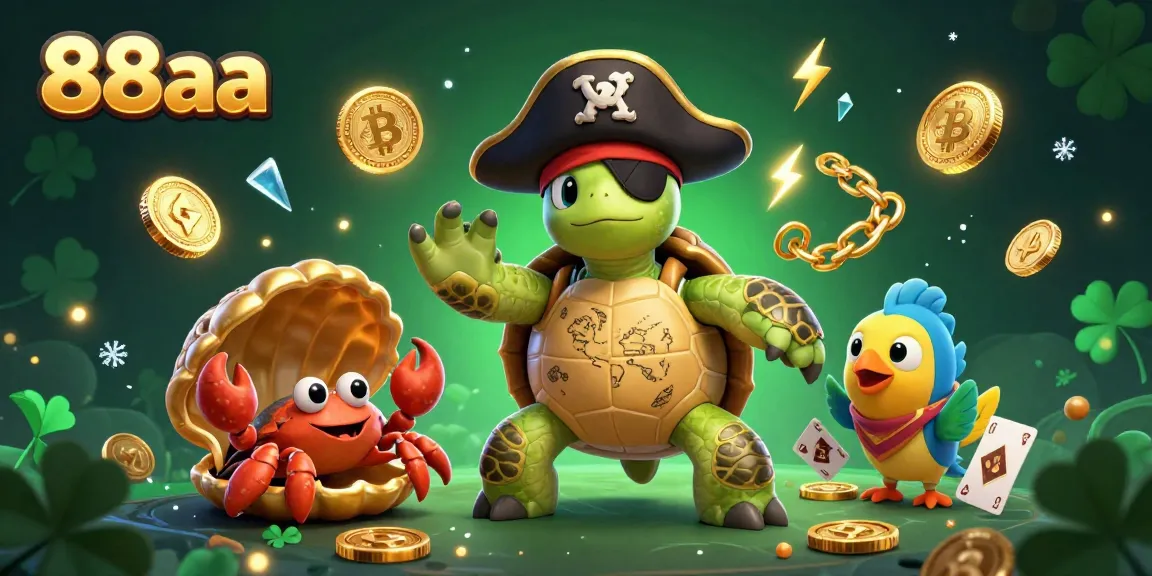 Experience thrilling online gaming with 88aa as pirate turtle and friends explore treasure.