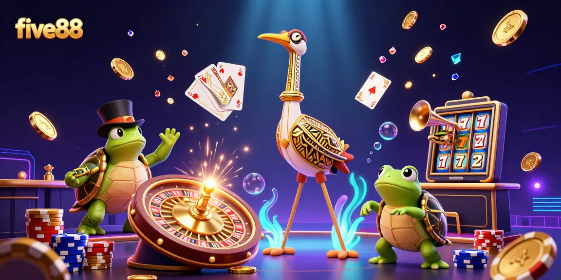 Experience the excitement of five88 with vibrant casino characters and dynamic gaming elements.