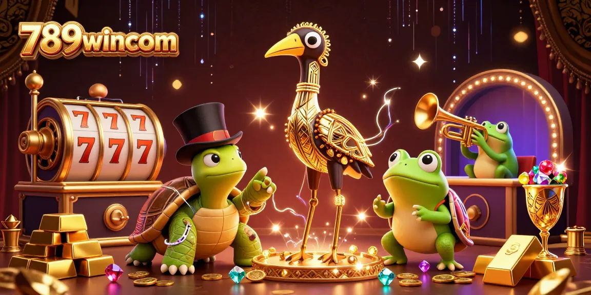 Experience vibrant luck at 789wincom with a dynamic 3D casino scene featuring entertaining characters and treasure.