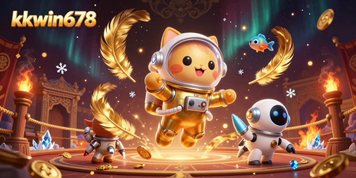 kkwin678 celebrates gaming diversity with a vibrant 3D casino scene and characters in action.