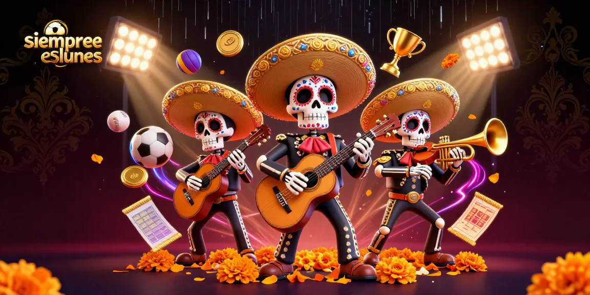 Create winning moments with siempreeslunes in a vibrant casino scene featuring mariachi band elements and dynamic sports.