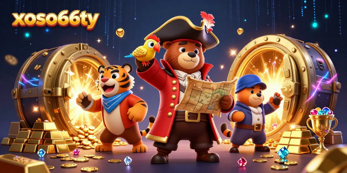 Experience gaming excitement and wins with xoso66ty in this vibrant casino-themed illustration.